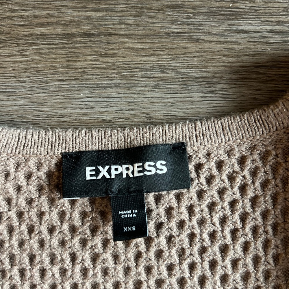 Express Tan Knit Two-Piece Set Top and Skirt - Picture 6 of 6
